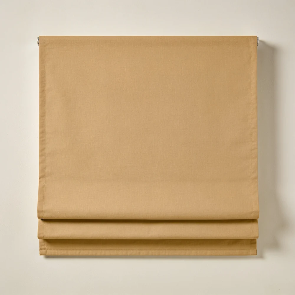 Flat Linen Roman Shade — 30 × 64 in flax linen blend